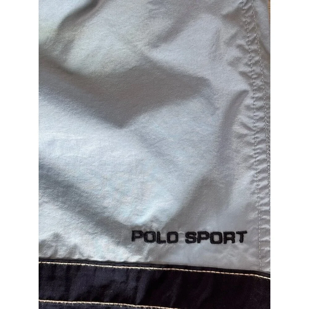 Polo Sport Vintage 90's‎ Ralph Lauren Board Swim Trunks Blue Stripe Size Medium